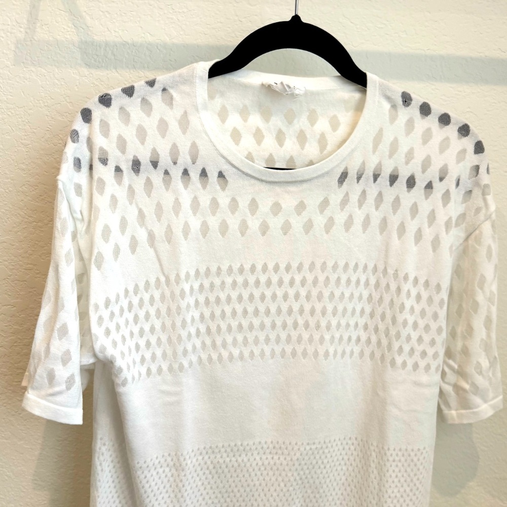 Helmut Lane White Sweater, modern cut outs